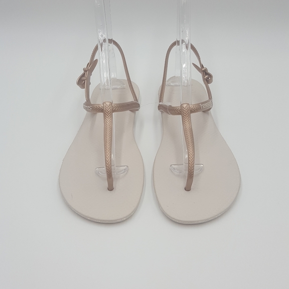 New Havaianas bronze cream t-strap thong sandals Size 11-11.5 - Picture 3 of 10